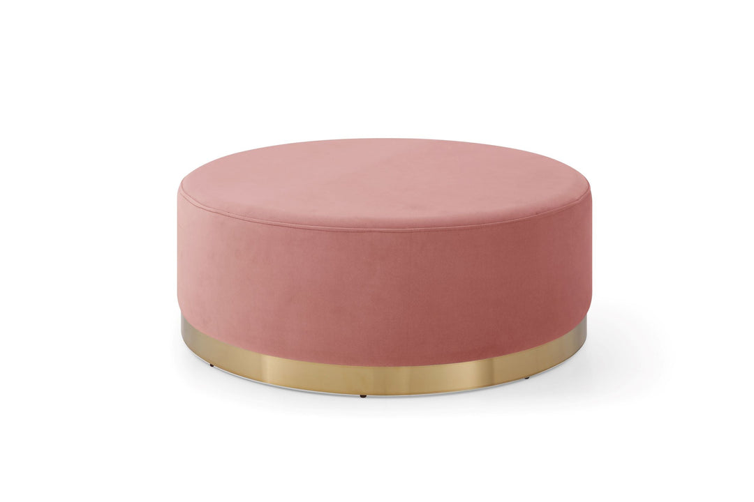 Round stool with metal ring base blush