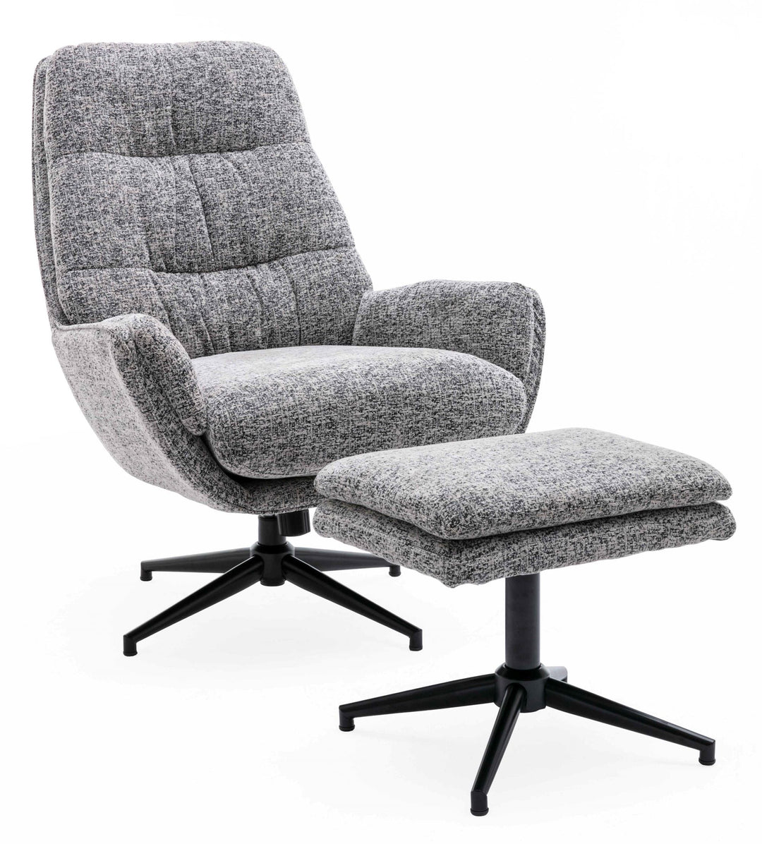 Hugo tv chair with footstool boucle