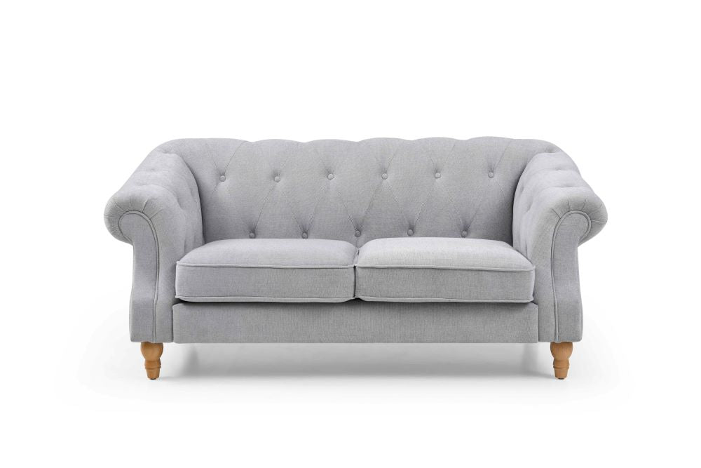 Celeste chesterfield 3 seater sofa grey